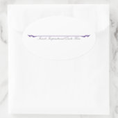 ここに感動的引用文を挿入 – 紫 楕円形シール (バッグ)