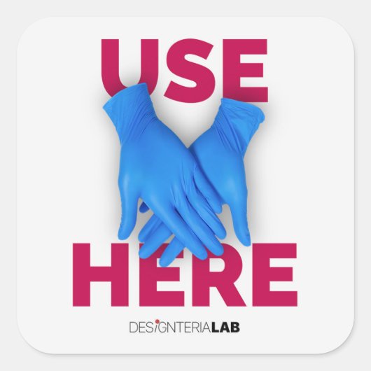 ここに手袋を使用 スクエアシール (正面)