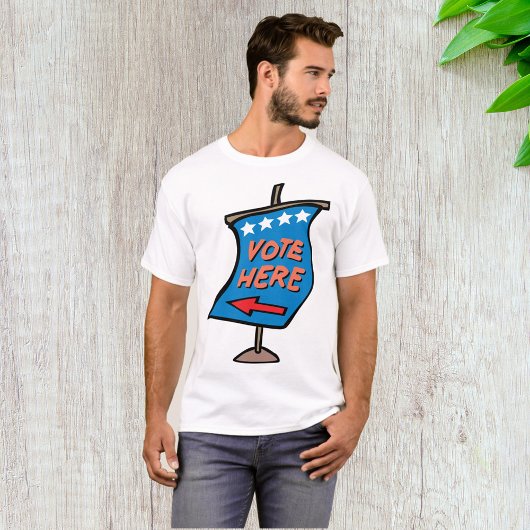 ここに投票のサイン Tシャツ
