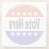 ここに投票 ガラスコースター (裏面)