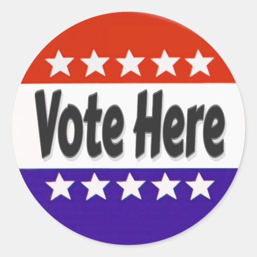 ここに投票 ラウンドシール (正面)