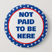 ここに抗議する報酬を受けていない 缶バッジ (正面)