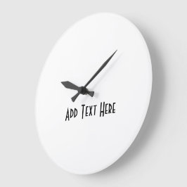 ここに文字を追加する印刷された手のカラー黒スタイリッシュ ラージ壁時計