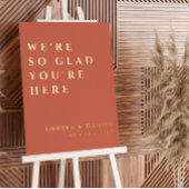 ここに来てくれてとても嬉しいテラコッタの結婚式 箔ポスター