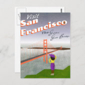 「ここに来てほしい」ゴールデンゲートブリッジ ポストカード (正面/裏面)