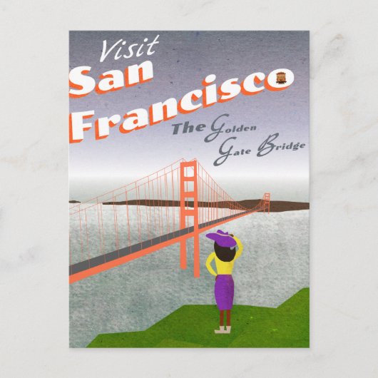 「ここに来てほしい」ゴールデンゲートブリッジ ポストカード (正面)