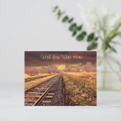 「ここに来てほしい」鉄道線路はがき ポストカード (スタンド正面)