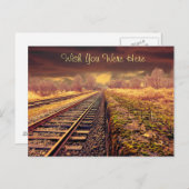 「ここに来てほしい」鉄道線路はがき ポストカード (正面/裏面)