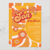 ここに来るソンレトロサンシャインベビーシャワー 招待状 (正面/裏面)