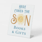 ここに来息子の本とギフト赤ちゃんシャワー 台座サイン (正面)