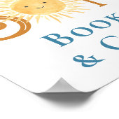 ここに来息子の本とギフト赤ん坊シャワーのサイン ポスター (角)