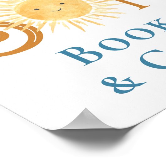 ここに来息子の本とギフト赤ん坊シャワーのサイン ポスター (角)