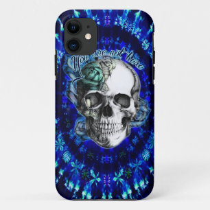 ここに海軍ミントのトリップ(幻覚体験)のようななばら色のスカルいま iPhone 11 ケース