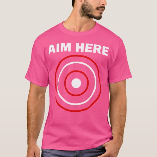 ここに狙え ダーツプレイヤー的当て射撃 Tシャツ (正面)