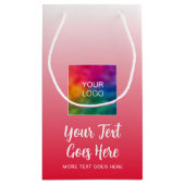 ここに独自のロゴを作成する赤いテンプレート スモールペーパーバッグ (裏面)