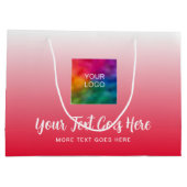 ここに独自のロゴを作成する赤いテンプレート モダン ラージペーパーバッグ (裏面)