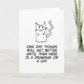 ここに猫のスケッチがある カード (正面)