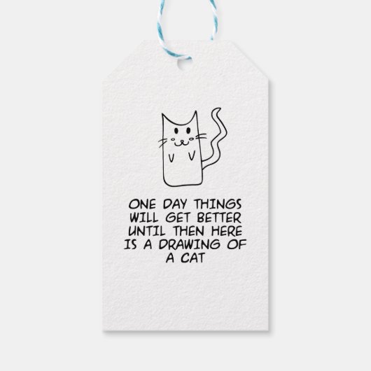 ここに猫のスケッチがある ギフトタグ (裏面)