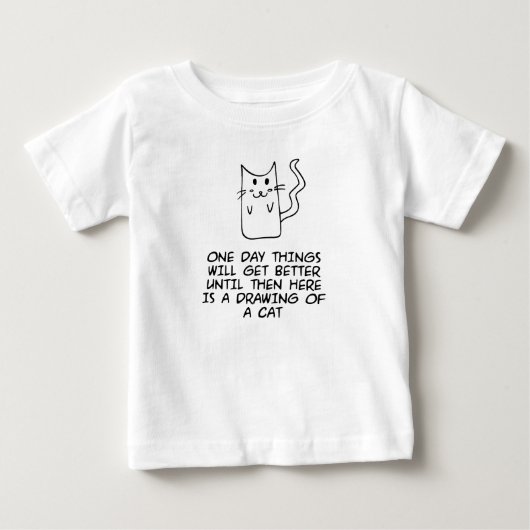 ここに猫のスケッチがある ベビーTシャツ (正面)