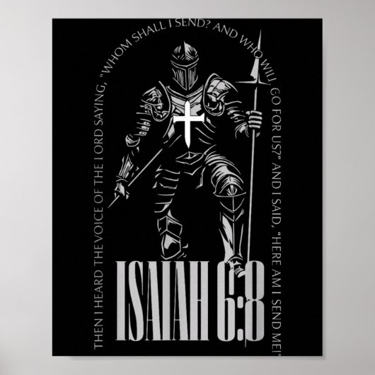 ここに私あり、イザヤ6:8を送る、クルセイダー、テンプル騎士団 ポスター (正面)