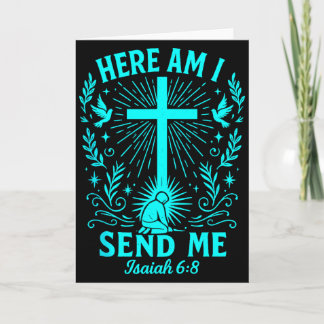 ここに私がいます、私を遣わしてください イザヤ6_8 キリスト教聖書の一節 カード