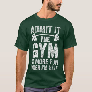 ここに私がいるときの方が楽しいよね、ジムって。おもしろフィギュア Tシャツ