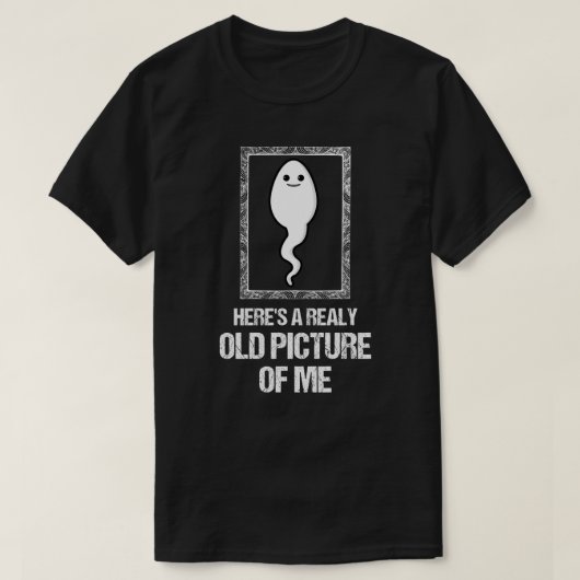 ここに私の面白いシャツのリアルな古い写真がある Tシャツ (デザイン正面)