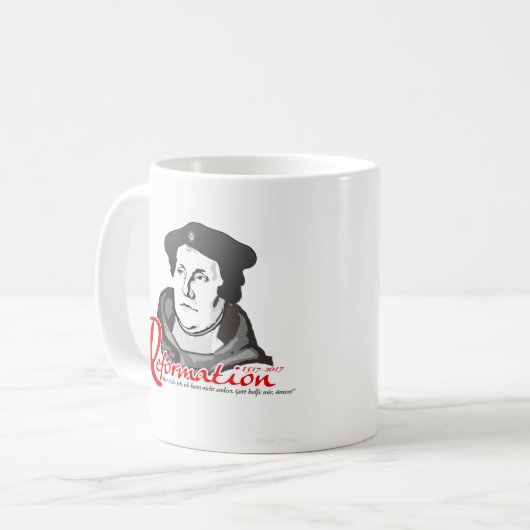 ここに私はマーティンLutherの改革の500thマグを立てます コーヒーマグカップ (正面左)