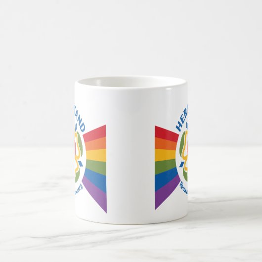 "ここに私は"マグを立てます コーヒーマグカップ (中央)