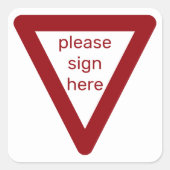 ここに署名してください スクエアシール (正面)