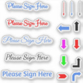 ここに署名してください 矢印 シール (正面)