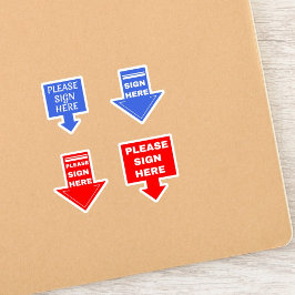 ここに署名してください（署名矢印）青い赤 シール