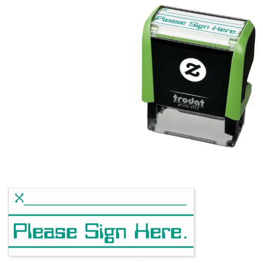 「ここに署名して下さい」 ゴム印 セルフインキングスタンプ (インサイチュ)
