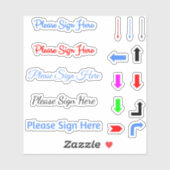 ここに署名の矢印 シール (シート)