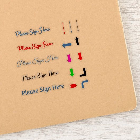 ここに署名の矢印 シール
