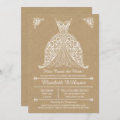 ここに花嫁を来ます! ブライダルシャワー 招待状 (正面/裏面)