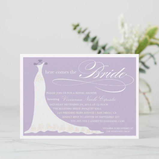 ここに花嫁%PIPE%のブライダルシャワーの招待状を来ます 招待状 (スタンド正面)