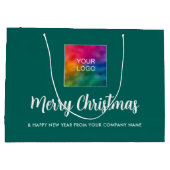 ここに貴社のロゴマークをクリスマスおめでとう ラージペーパーバッグ (裏面)