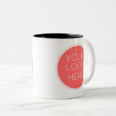 ここに赤と白ロゴが入っている ツートーンマグカップ (正面右)