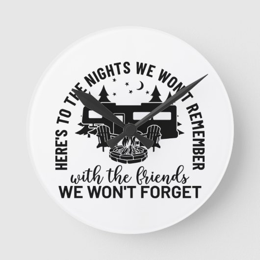 ここにFrで覚えていない夜がある ラウンド壁時計 (正面)