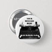 ここのあなたのメッセージが設計する作家のタイプライター 缶バッジ (正面&裏面)