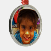 ここのあなたの写真は飾ります メタルオーナメント (右)