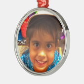 ここのあなたの写真は飾ります メタルオーナメント (左)