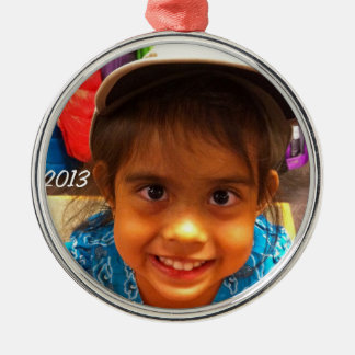 ここのあなたの写真は飾ります メタルオーナメント