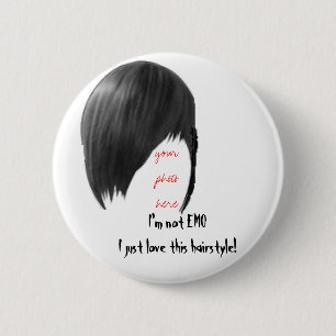 ここのあなたの写真、私はEMO Iちょうど愛このhai.ではないです 缶バッジ