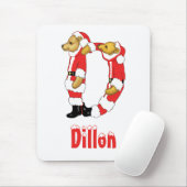 ここのあなたの名前! カスタムな手紙Dのテディー・ベアサンタ マウスパッド (マウス)