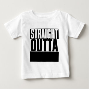 ここのあなたの文字がティーにのせるまっすぐなOUTTAのカスタム ベビーTシャツ