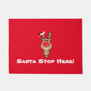 ここのクリスマスのサンタ停止 ドアマット