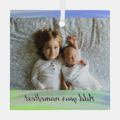 ここのソーシャルメディアの水彩の色名   ガラスオーナメント (裏面)