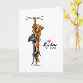 ここのダックスフントあなたのために勇気付けられる カード (黄色い花)